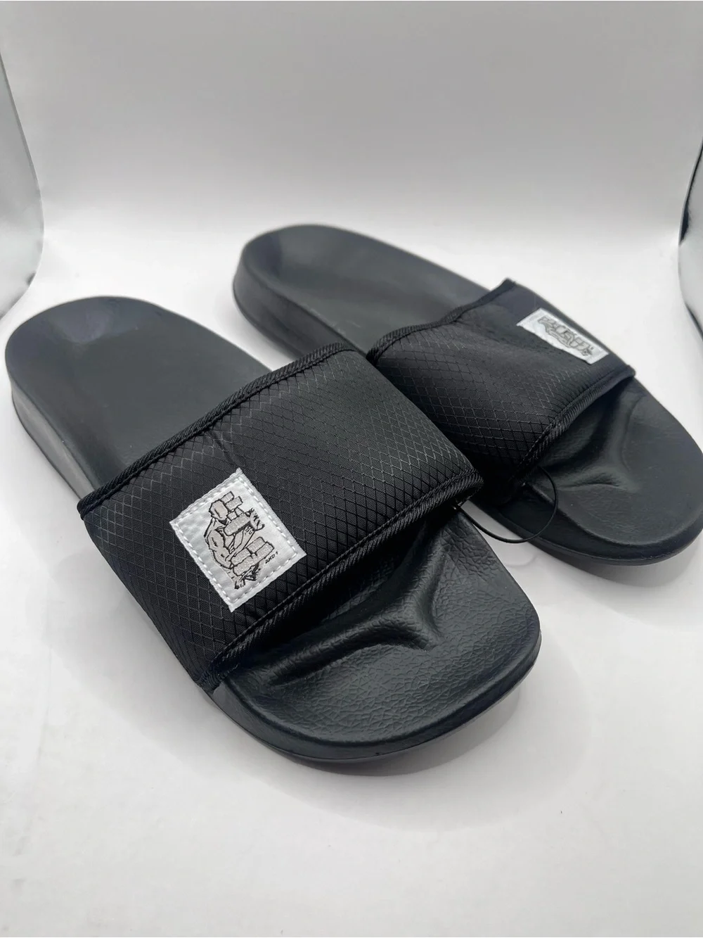 AND 1 Shatter Slide Men's 7 Black Sandals with Logo Patch
